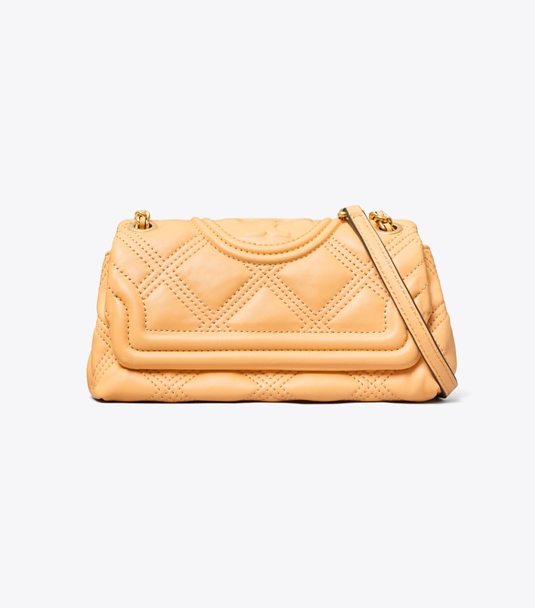 Tory Burch designer sacs à bandoulière Mini sac convertible en cuir doux Fleming in JACKFRUIT angle