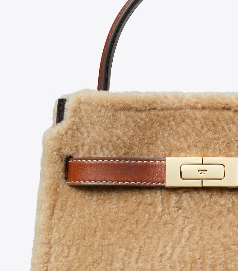 Tory Burch designer sacs à bandoulière Mini sac double Lee Radziwill en shearling in Teddy informations