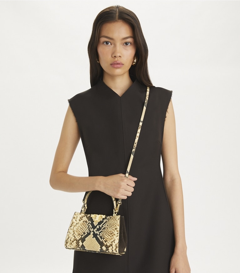 Tory Burch designer sacs à bandoulière Mini sac Eleanor in Coriander / Black Multi angle