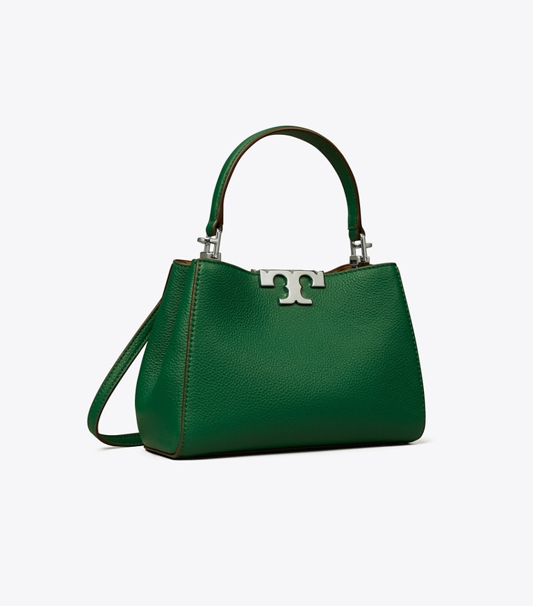 Tory Burch designer sacs à bandoulière Mini Sac Eleanor en cuir souple in Dark Kale angle