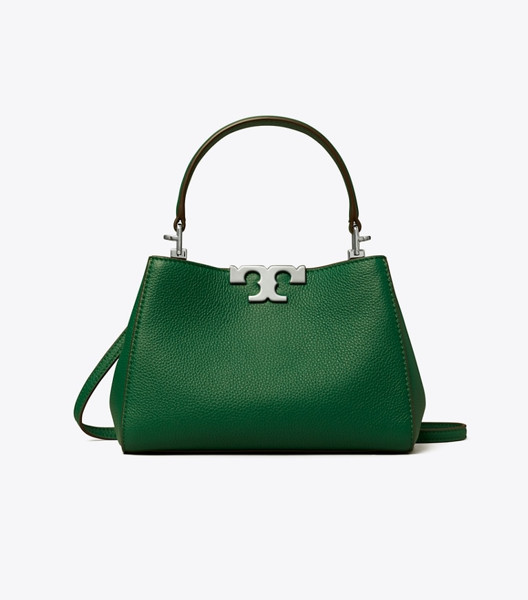 Tory Burch designer sacs à bandoulière Mini Sac Eleanor en cuir souple in Dark Kale angle