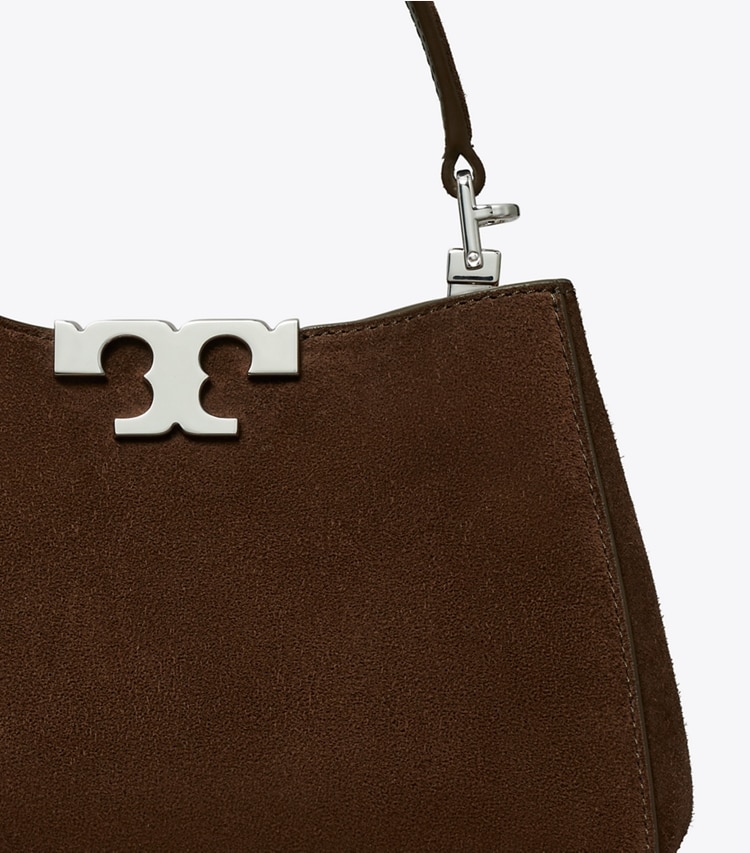 Tory Burch designer sacs à bandoulière Mini Sac Eleanor en daim in Dark Cocoa informations