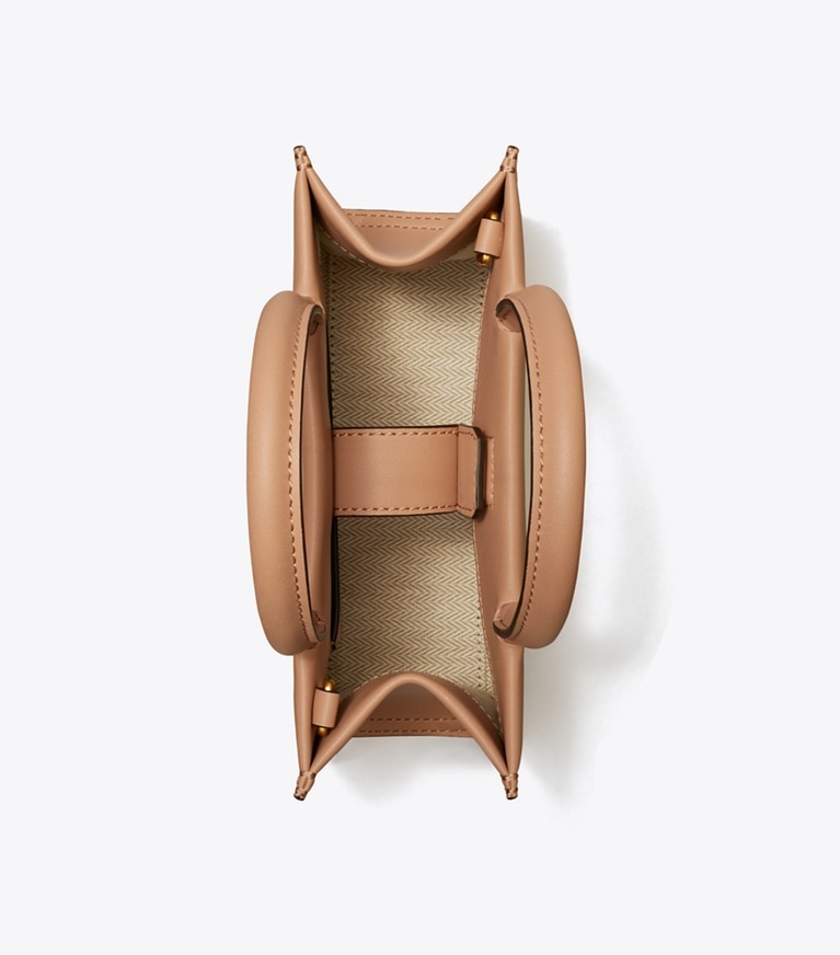 Tory Burch designer sacs à bandoulière Mini sac fourre-tout Ella Bio dans Light Sand vue du dessus