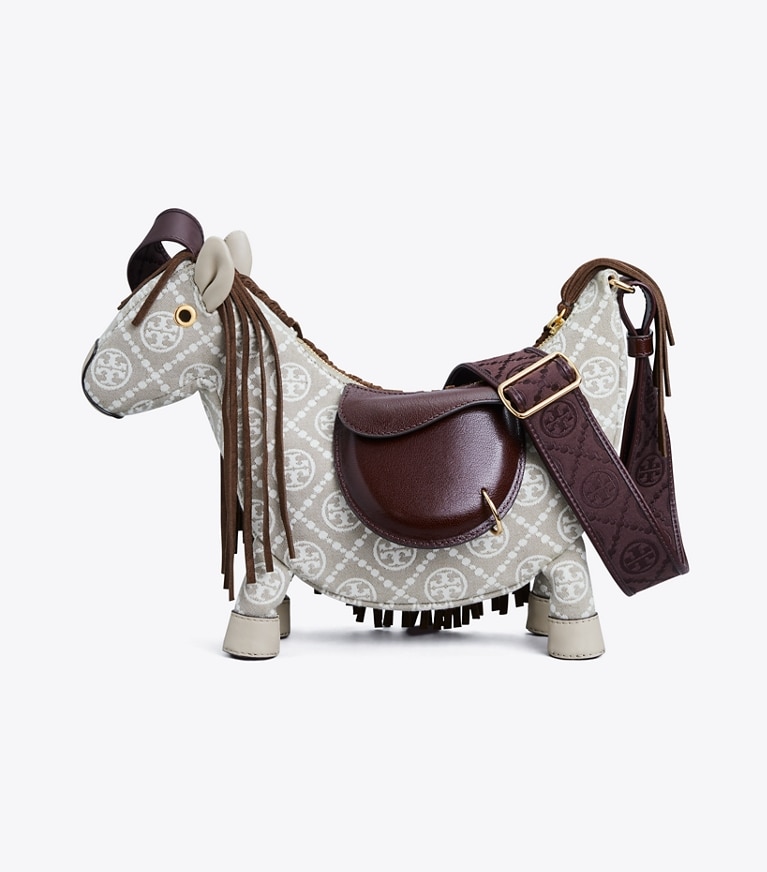Tory Burch designer sacs à bandoulière Mini sac Horse in Gray / Multi angle