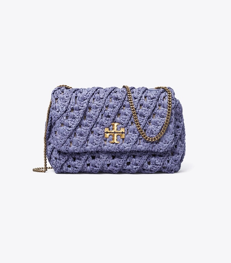 Tory Burch designer sacs à bandoulière Mini sac Kira en crochet in Dark Lotus angle