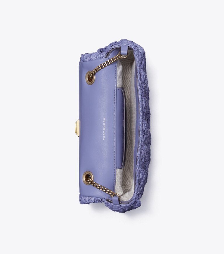 Tory Burch designer sacs à bandoulière Mini sac Kira en crochet in Dark Lotus angle