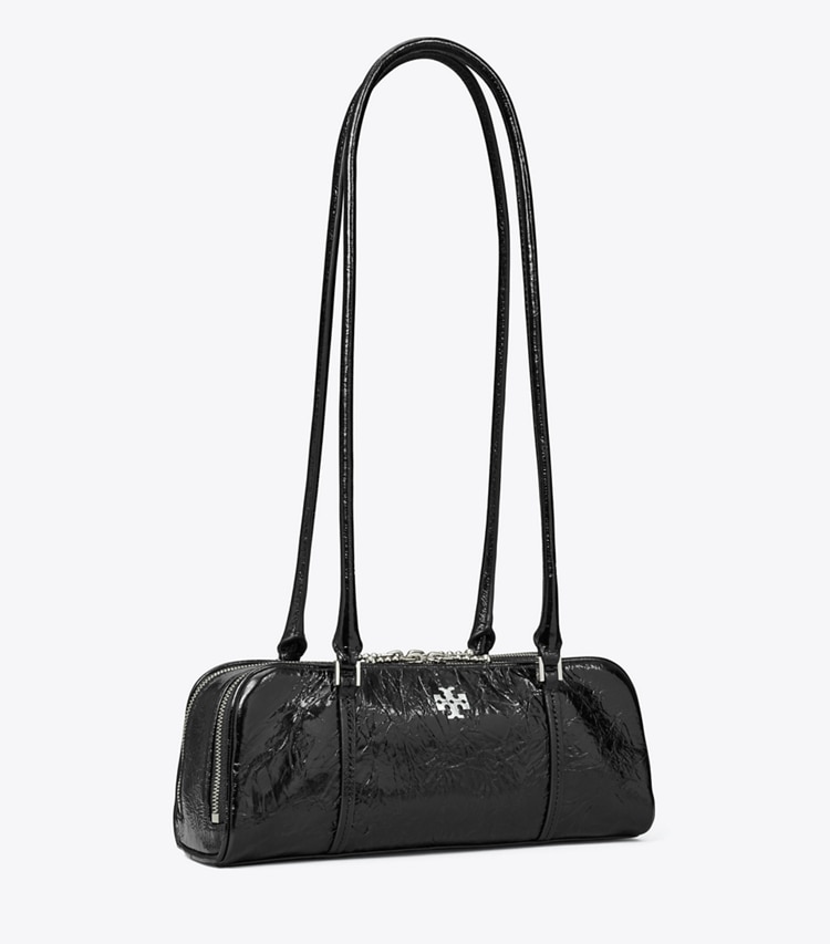 Tory Burch designer sacs porté épaule Mini sac Marshmallow en cuir craquelé in Black angle
