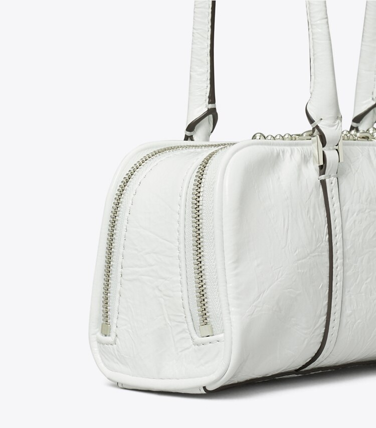 Tory Burch designer sacs porté épaule Mini sac Marshmallow en cuir froissé dans White détails
