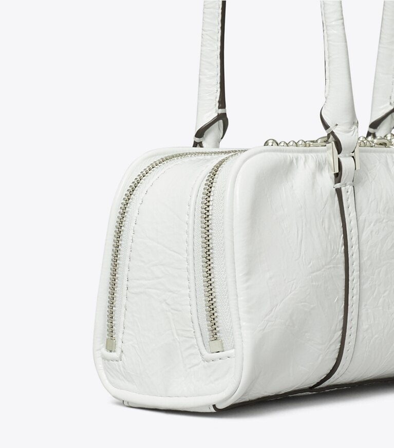 Tory Burch designer sacs porté épaule Mini sac Marshmallow en cuir froissé dans White détails