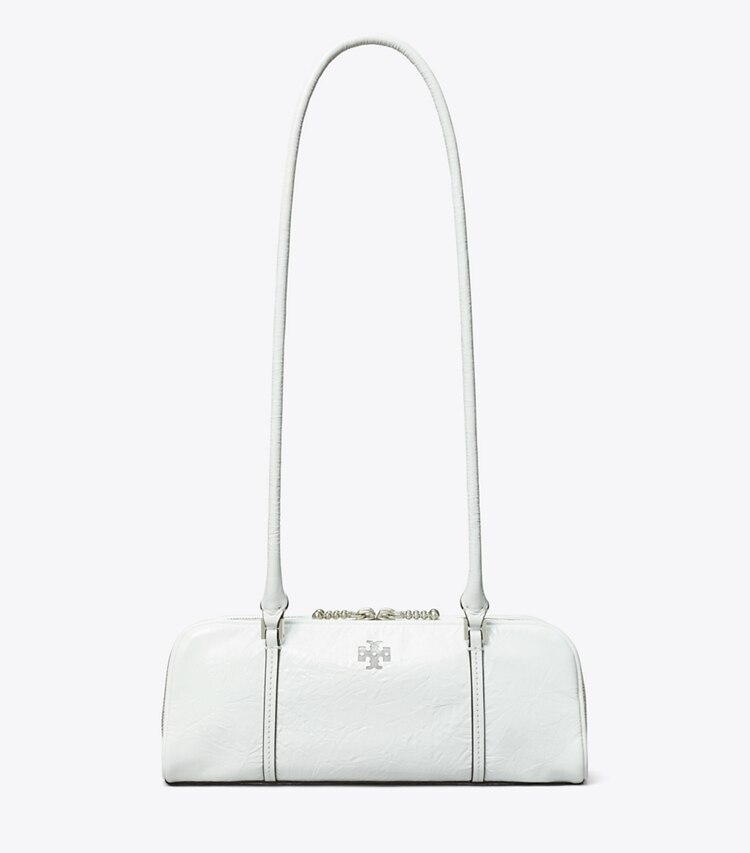 Tory Burch designer sacs porté épaule Mini sac Marshmallow en cuir froissé dans White de face