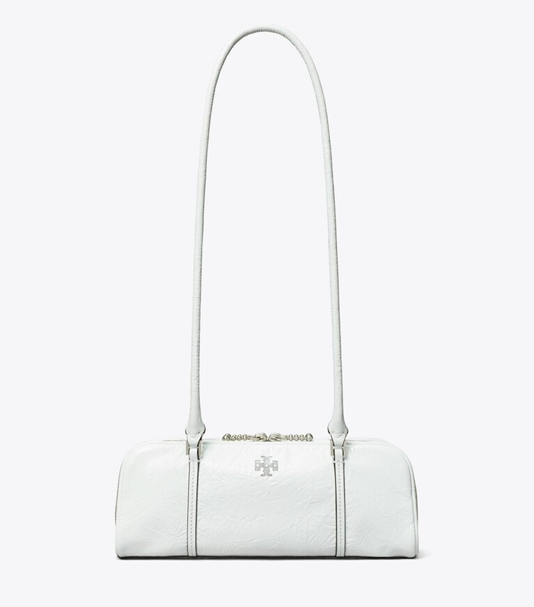 Tory Burch designer sacs porté épaule Mini sac Marshmallow en cuir froissé dans White de face