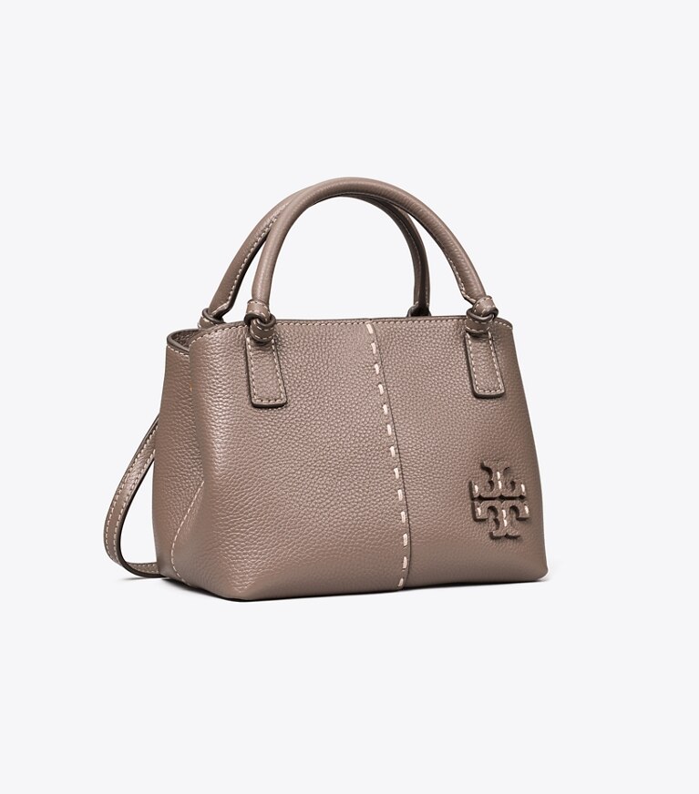 Tory Burch designer sacs à bandoulière Mini sac McGraw dans Silver Maple angle