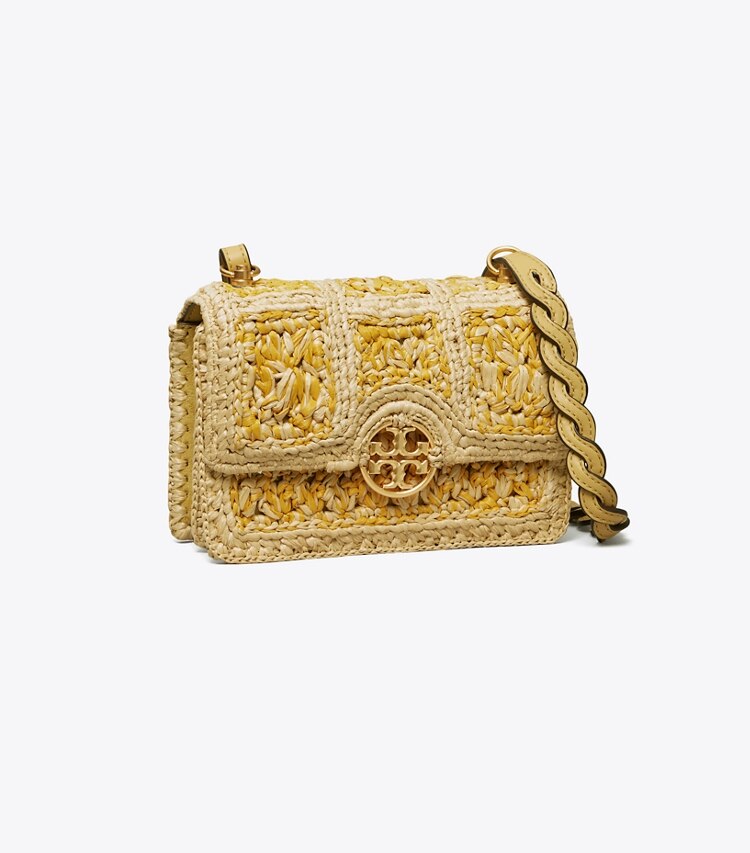 Tory Burch designer sacs porté épaule Mini sac Miller en raphia dans BEESWAX angle