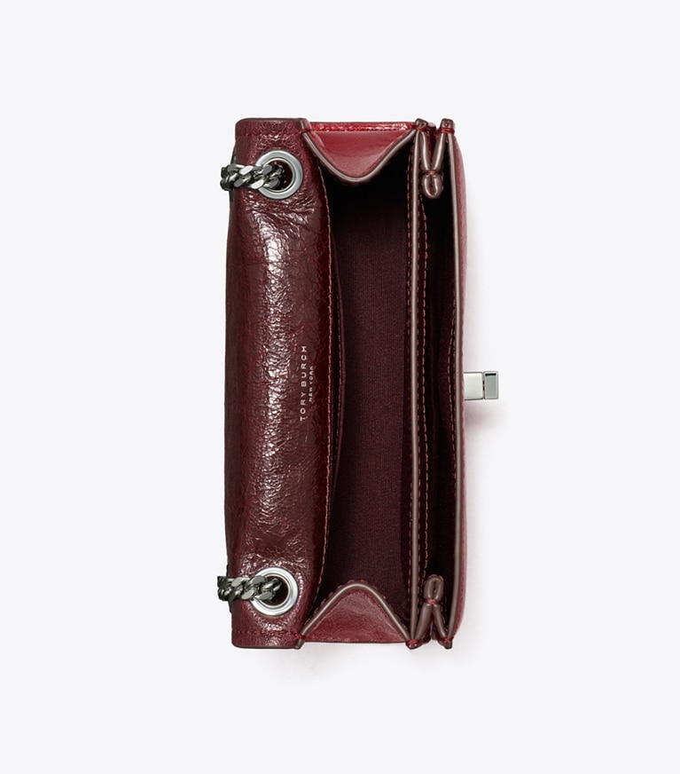 Tory Burch designer sacs porté épaule Mini sac porté épaule Kira avec fermoir tourniquet in Red angle