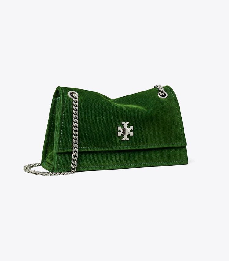 Tory Burch designer sacs porté épaule Mini sac porté épaule Kira floqué avec fermoir tourniquet in Emerald angle