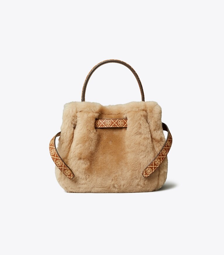 Tory Burch designer sacs à bandoulière Mini sac seau Romy en shearling in Teddy retour