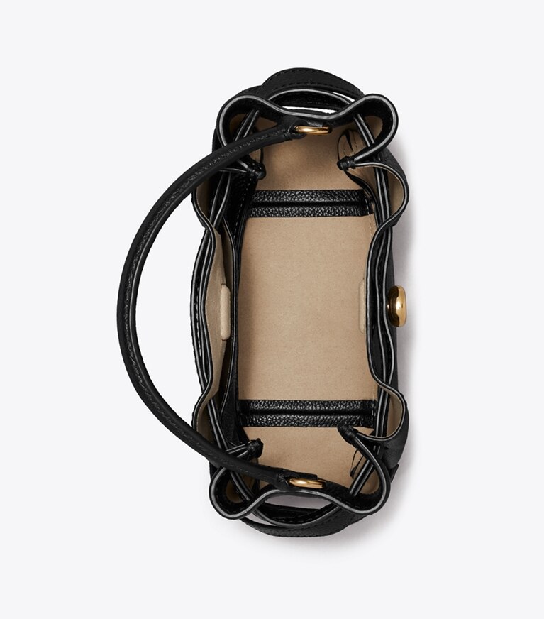 Tory Burch designer sacs à bandoulière Mini sac seau Romy dans Black vue du dessus