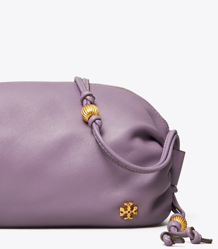 Tory Burch designer sacs à bandoulière Mini sac souple à bandoulière perlée dans Purple Cosmos détails