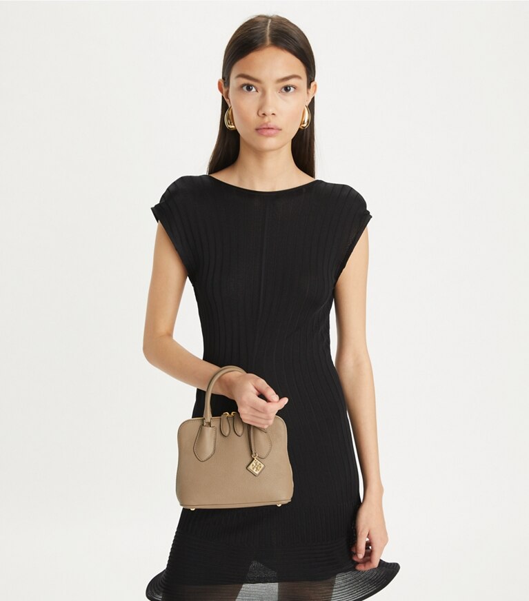 Tory Burch designer sacs à bandoulière Mini sac Swing in Taupe Oak angle