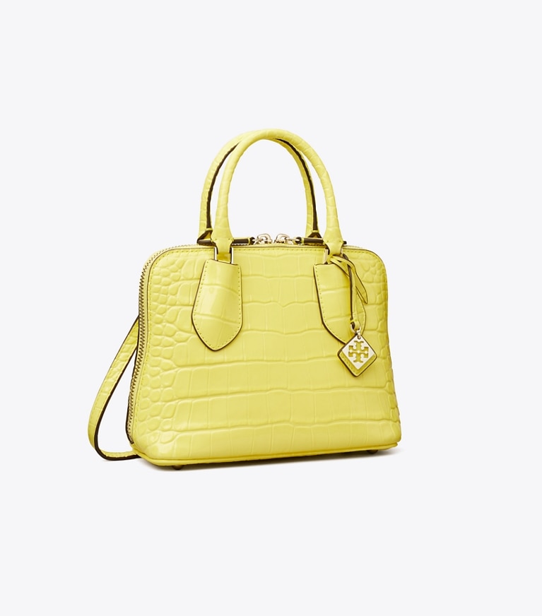 Tory Burch designer sacs à bandoulière Mini sac Swing en cuir embossé in Lemon Chiffon angle