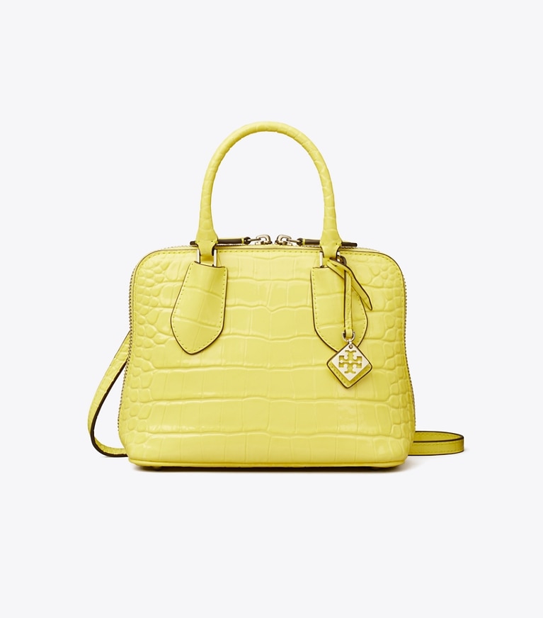 Tory Burch designer sacs à bandoulière Mini sac Swing en cuir embossé in Lemon Chiffon front