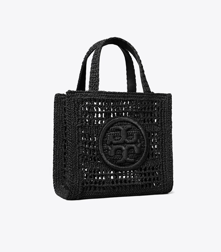 Tory Burch designer borse shopping Mini shopping Ella lavorata a mano all’uncinetto in Black angle