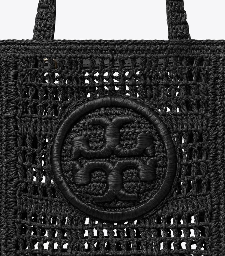Tory Burch designer borse shopping Mini shopping Ella lavorata a mano all’uncinetto in Black dettaglio