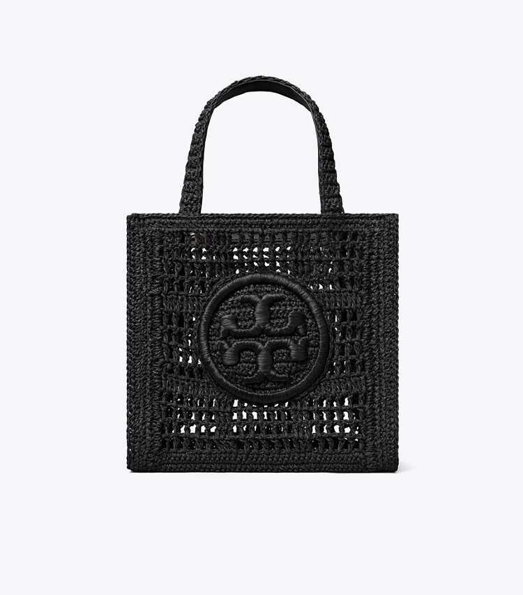Tory Burch designer borse shopping Mini shopping Ella lavorata a mano all’uncinetto in Black front