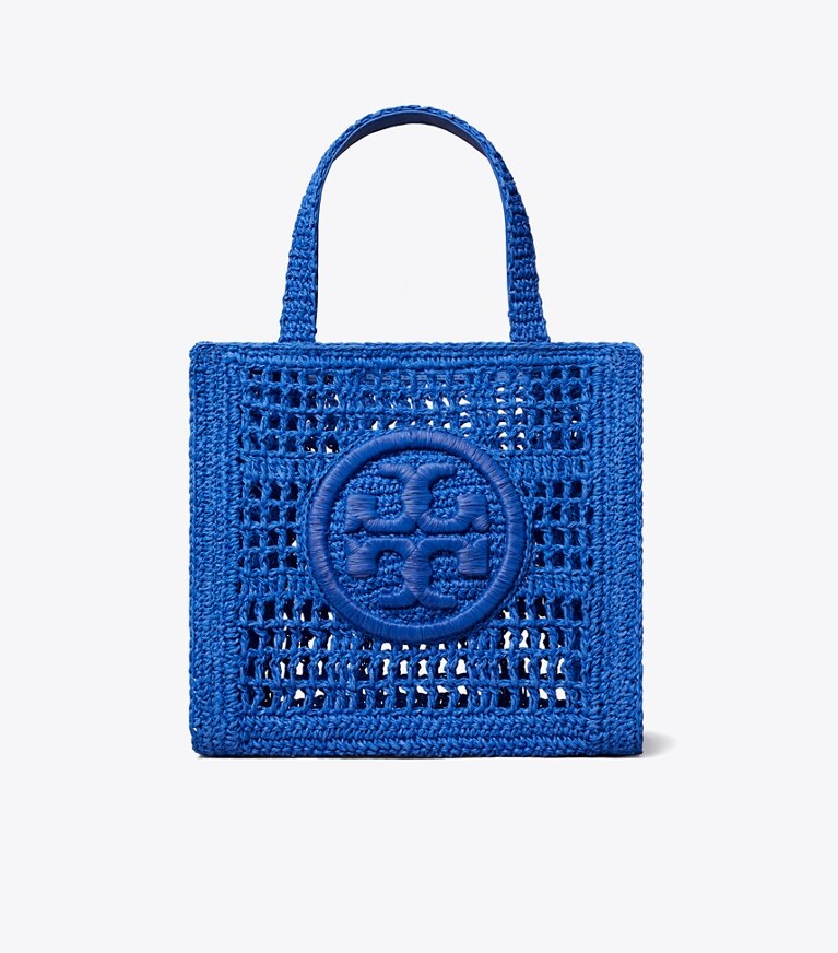 Tory Burch designer borse shopping Mini shopping Ella lavorata a mano all’uncinetto in Evening Blue angle