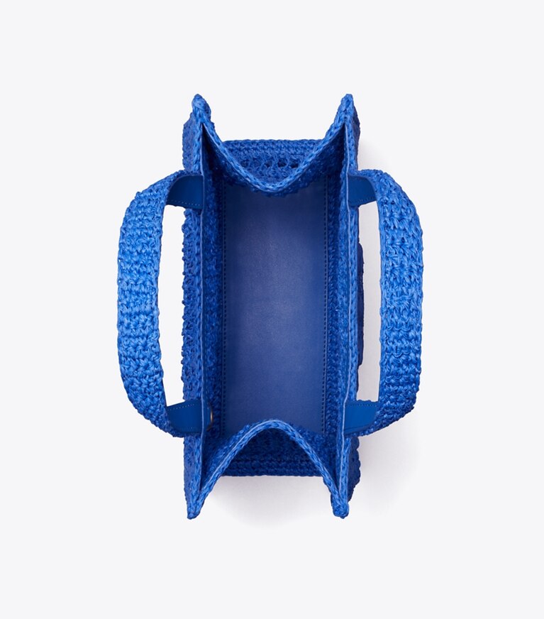 Tory Burch designer borse shopping Mini shopping Ella lavorata a mano all’uncinetto in Evening Blue angle