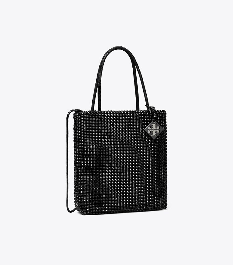 Tory Burch designer borse a spalla Mini shopping impreziosita da cristalli in Black angle