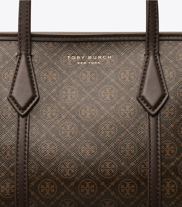 Tory Burch designer borse a spalla Mini shopping Perry in tela rivestita in French Press angle
