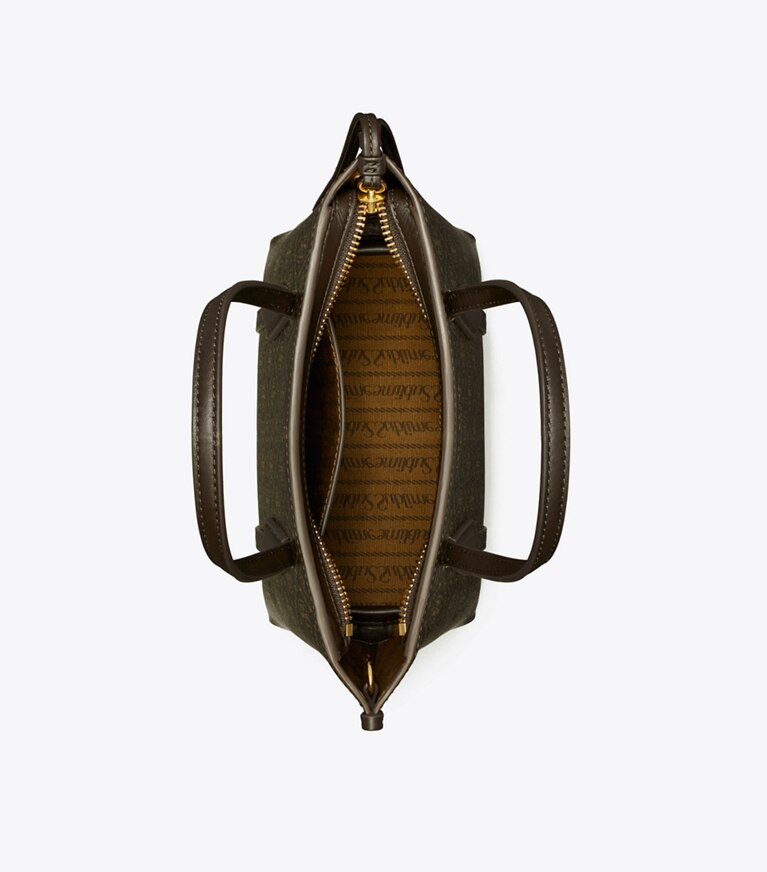 Tory Burch designer borse a spalla Mini shopping Perry in tela rivestita in French Press angle