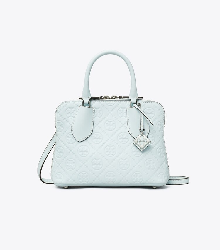 Tory Burch designer crossbody bags Mini Swing Henkeltasche aus Leder mit T-Monogramm in Ice Blue front