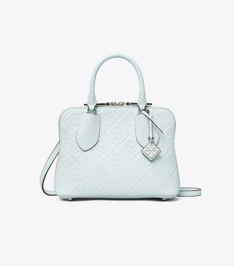 Tory Burch designer crossbody bags Mini Swing Henkeltasche aus Leder mit T-Monogramm in Ice Blue angle