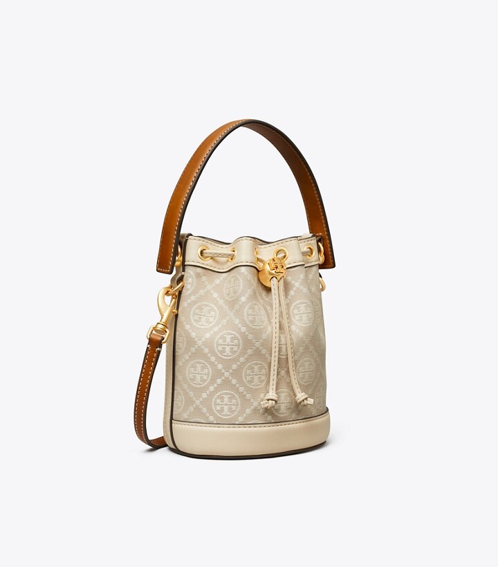 Tory Burch Tモノグラム ジャカード バケットバッグ Hazelnut