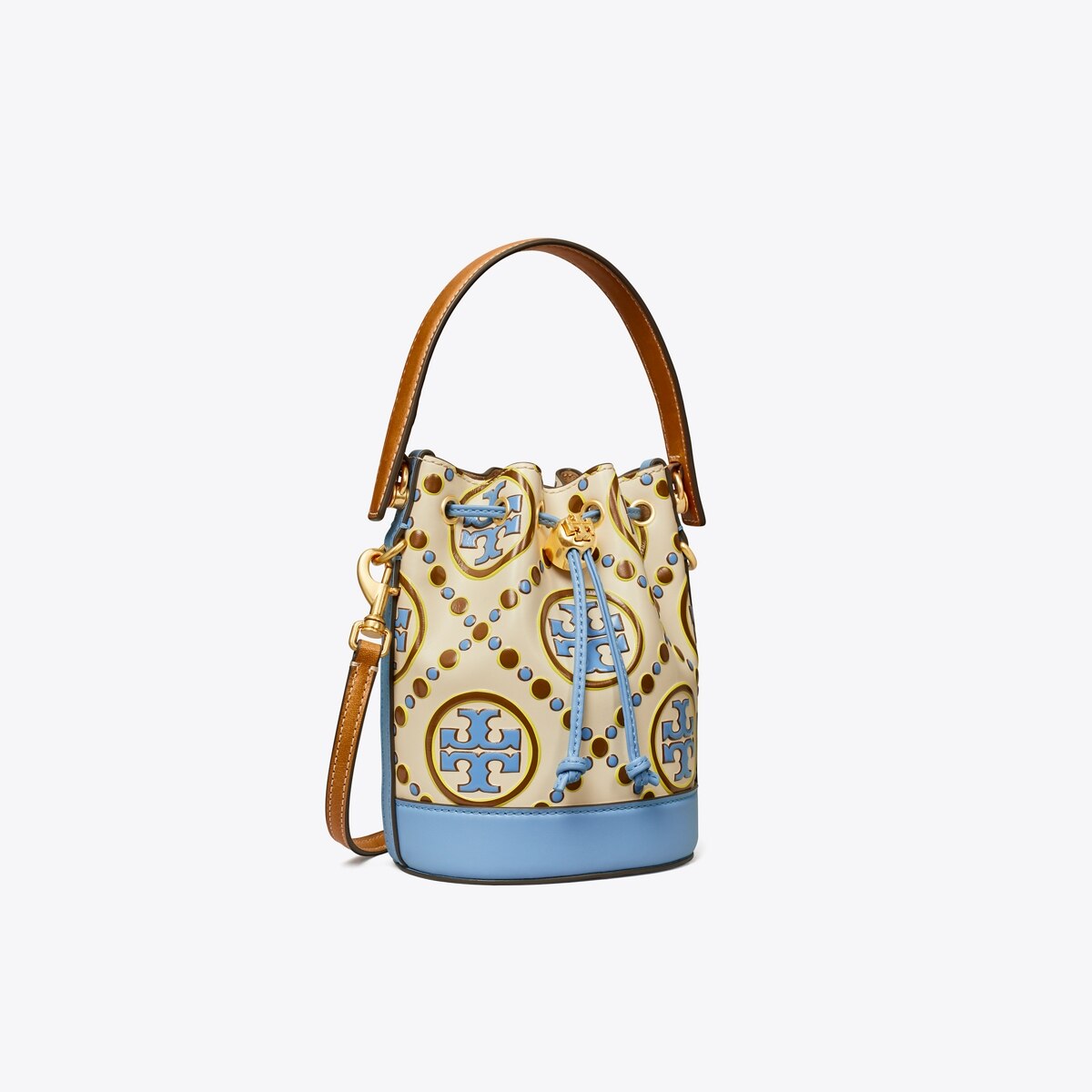 Mini T Monogram Contrast Embossed Bucket Bag: Women's Designer Crossbody Bags | Tory Burch