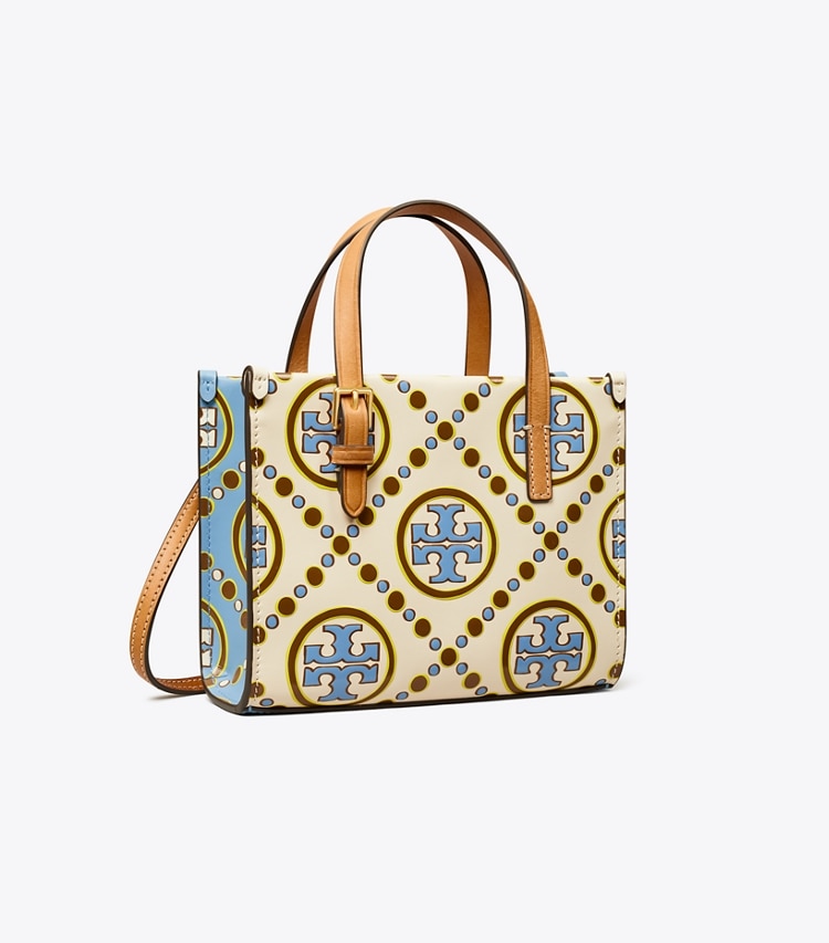Mini T Monogram Contrast Embossed Square Tote: Women's Handbags ...