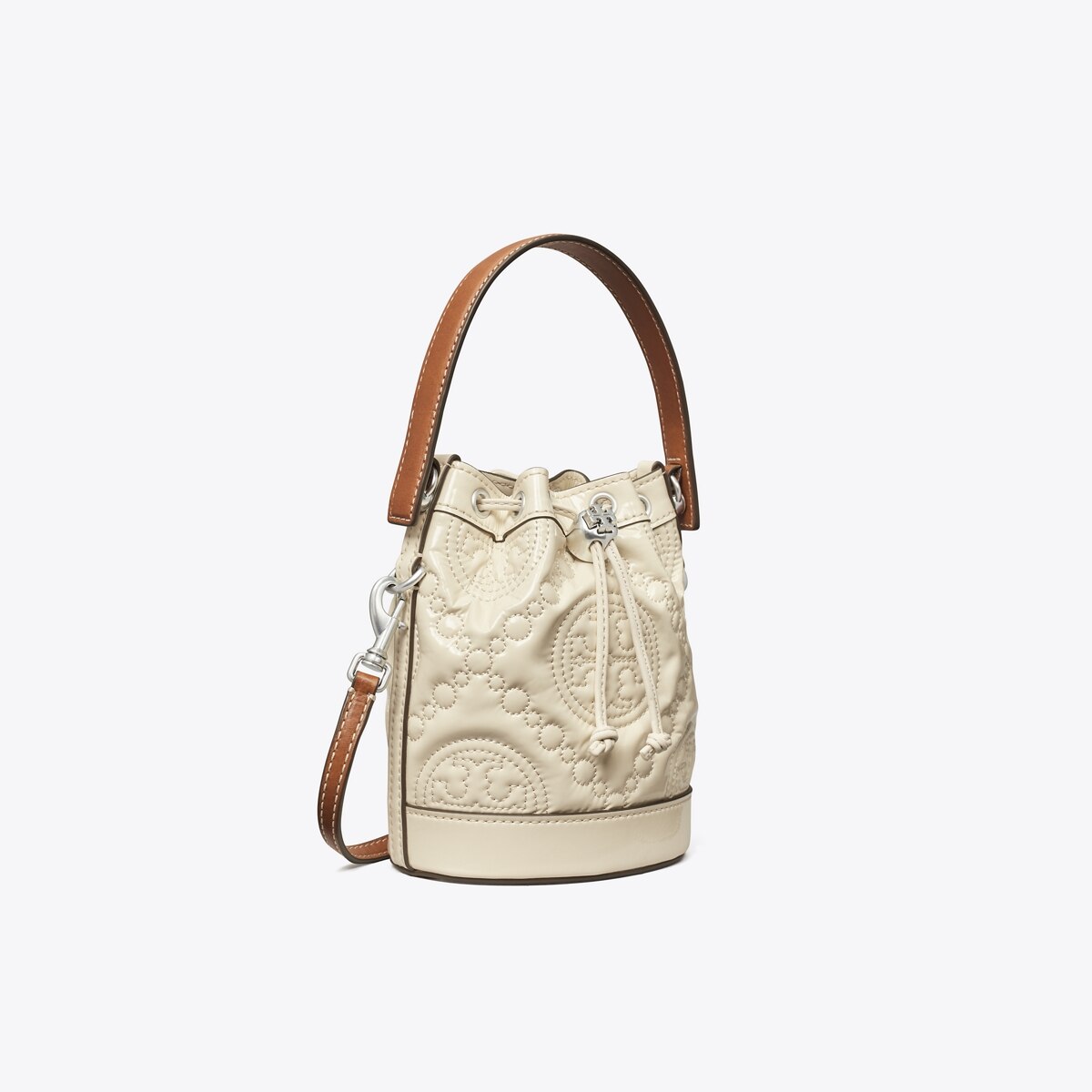 Tory Burch T Monogram Mini Canvas Bucket Bag