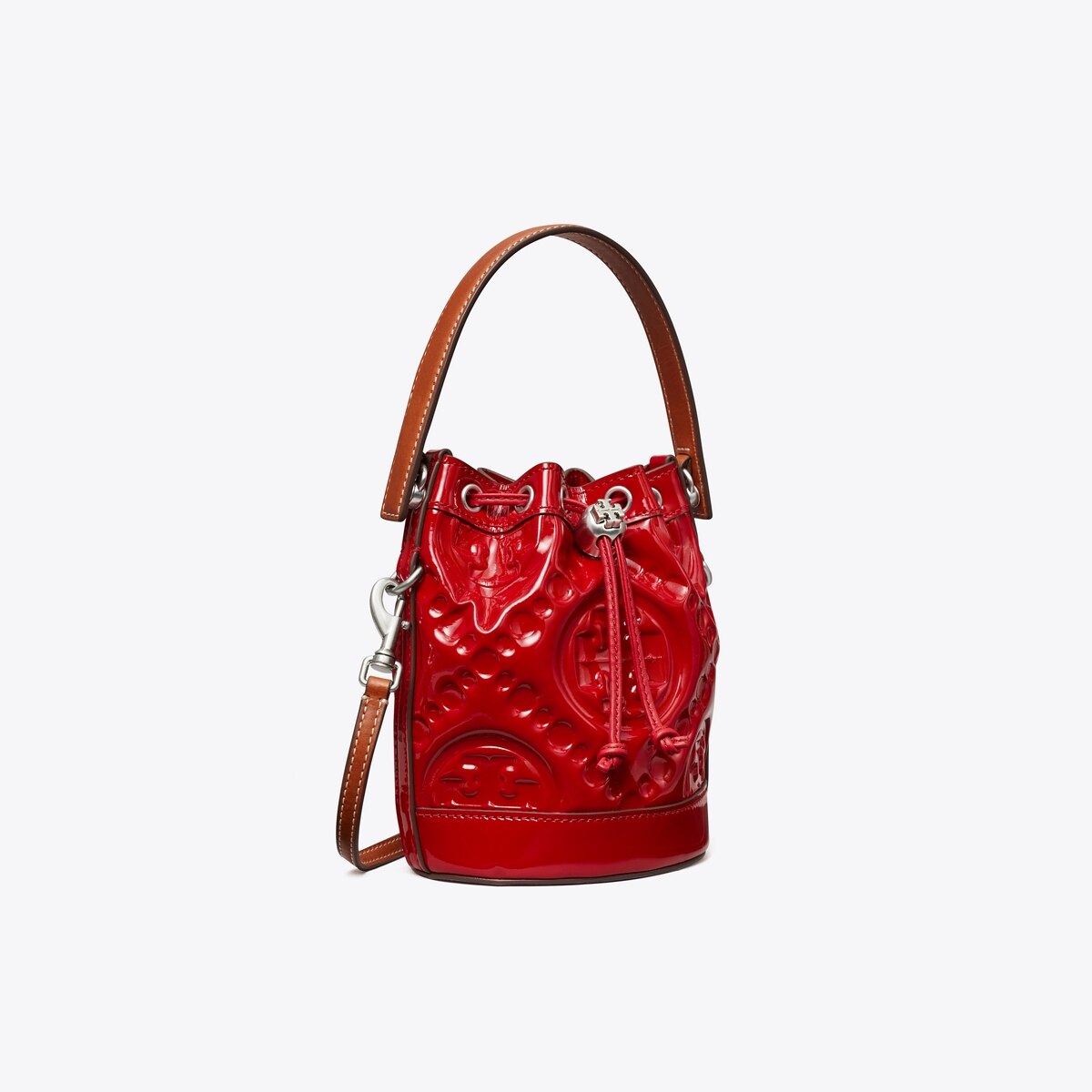 Mini T Monogram Embroidered Patent Bucket Bag: Women's Handbags ...