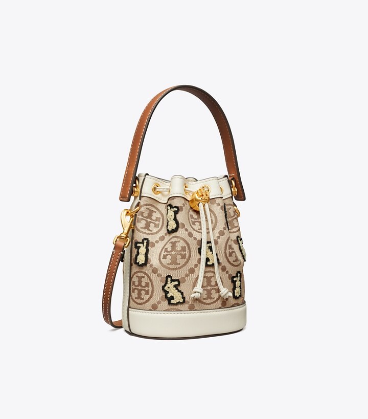 Mini T Monogram Embroidered Rabbit Bucket Bag: Women's Designer Crossbody  Bags | Tory Burch