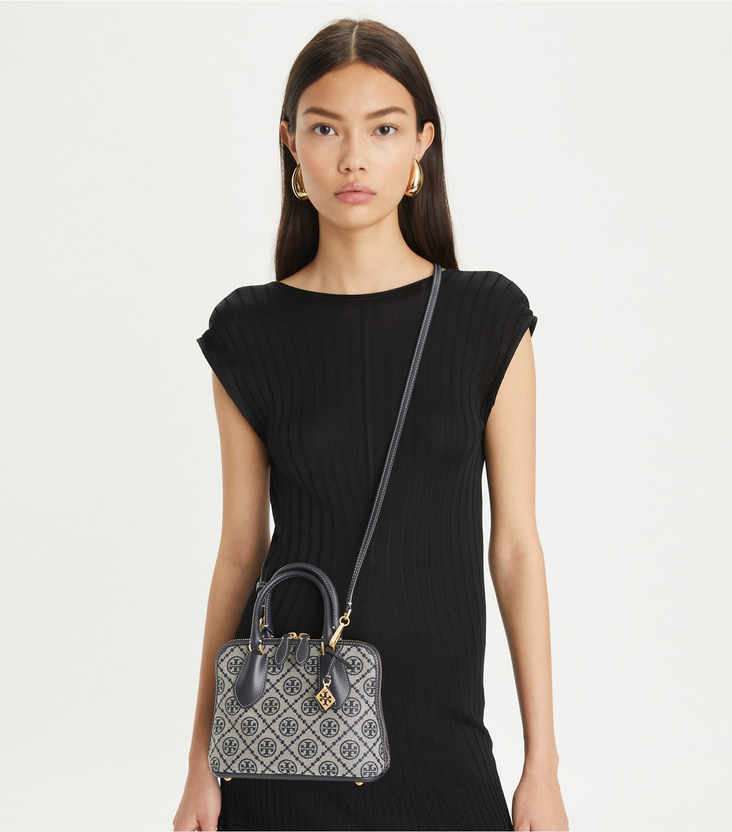 Mini T Monogram Jacquard Swing Satchel