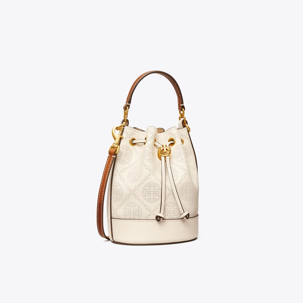 Mini T Monogram Perforated Bucket Bag: Women's Designer Crossbody Bags