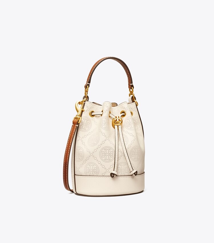 Tory Burch????Tモノグラムレザーミニバケットバッグ