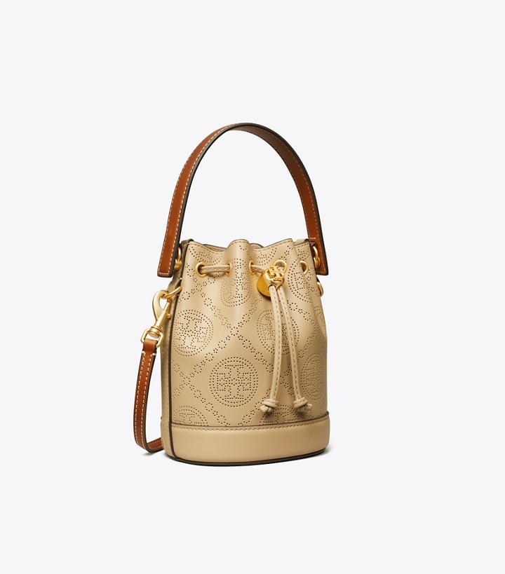 Tory Burch Mini T Monogram Perforated Bucket Bag - ShopStyle
