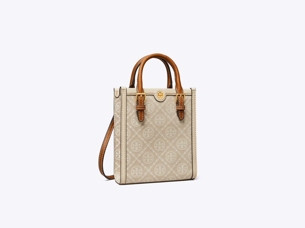 Tory Burch Mini T Monogram Perforated Leather Bucket Bag