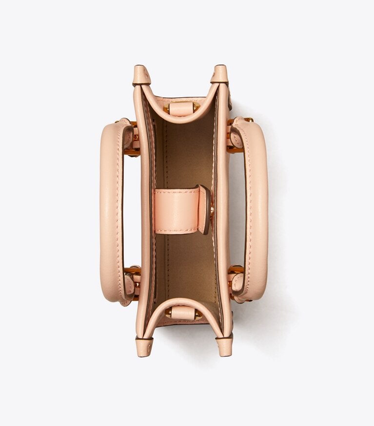 Tory Burch designer crossbody bags Mini Tote Bag aus Leder mit T-Monogramm in Blush angle