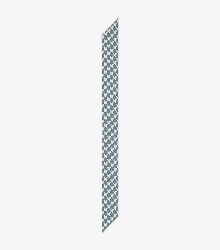 Tory Burch designer scarves Mini Zebra Ribbon Tie in Mini Zebra Ribbon Tie - Green overhead