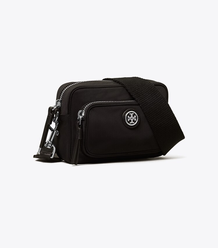 Tory Burch designer borse a spalla Minibag a tracolla in nylon in Black angle