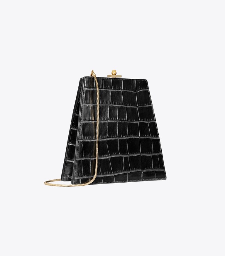 Tory Burch designer borse a spalla Minibag in pelle a rilievo effetto coccodrillo in Black angle